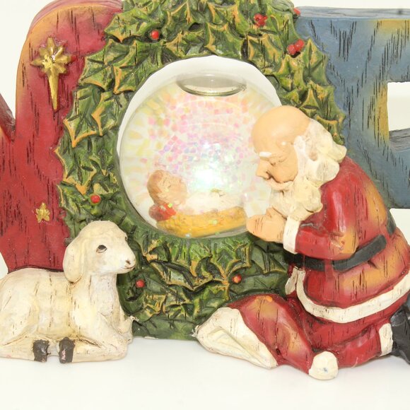 Roman Santa Noel Snow Globe Baby Jesus Nativity Glitter Dome Christmas Decor - Picture 3 of 12